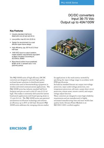 爱立信 PKJ 系列 DC/DC 电源