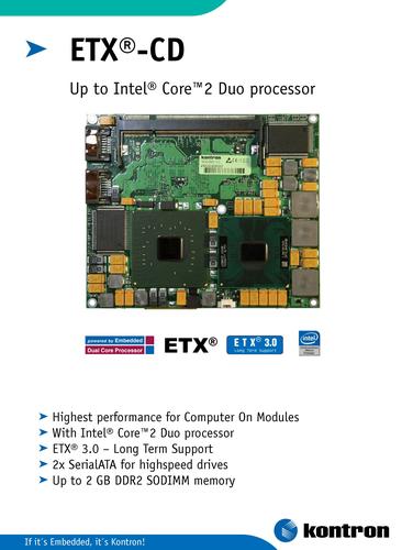 控创 嵌入式计算机模块 ETX-CD 技术参数