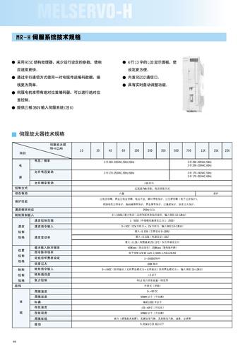 MITSUBISHI MR-H伺服系统技术规格