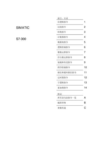 S7-300 和S7-400的语句表(STL)编程参考手册