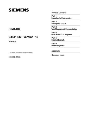 西门子 SIMATIC STEP5/ST 7.0版本使用手册