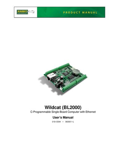 Rabbit BL2000 Wildcat 说明书