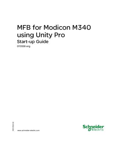 Motion Function Blocks, for Modicon M340 use Unity Pro Start-up guide