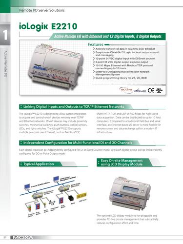 MOXA 分布式I/O ioLogik E2210 产品介绍（英文）