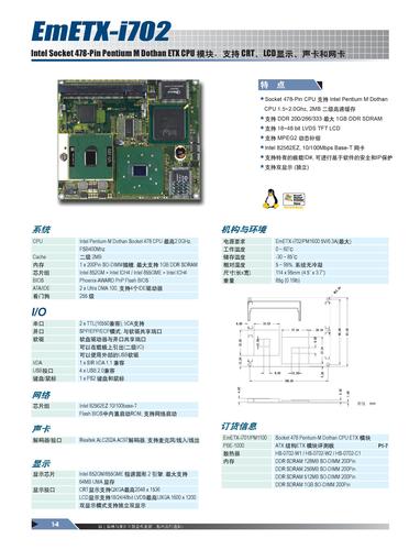 磐仪 Pentium M级ETX模块EmETX-i702