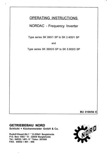 Nord SKXXSP系列用户变频器手册（英）