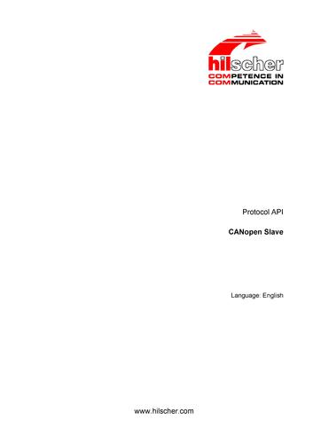 德国赫优讯(Hilscher)基于netX技术的CANopen从站协议接口手册