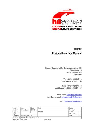 德国赫优讯(Hilscher)基于netX技术的TCP_IP协议接口手册