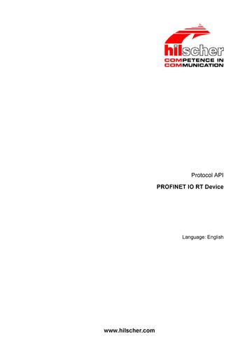 德国赫优讯(Hilscher)基于netX技术的PROFINET_IO_RT_Device协议接口手册
