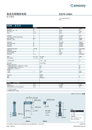 冯哈伯 Smoovy 直流无刷微型电机 0308...B系列