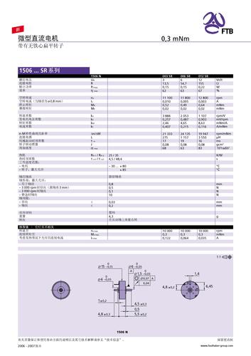 冯哈伯 FTB 微型直流电机 1506...SR系列