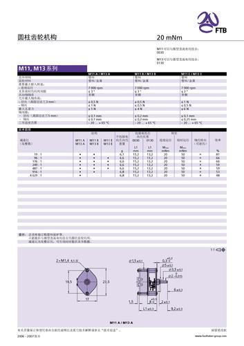 冯哈伯 FTB 圆柱齿轮机构M11,M13系列