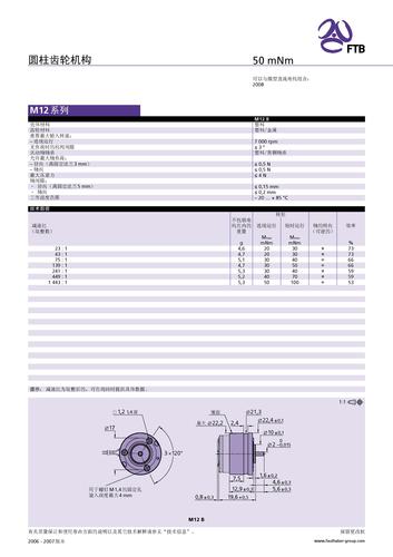 冯哈伯 FTB 圆柱齿轮机构 M12系列