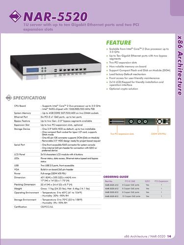 瑞传企业型网络通讯平台NAR-5520说明书