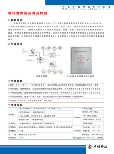 山东力创银行金库智能监控终端介绍