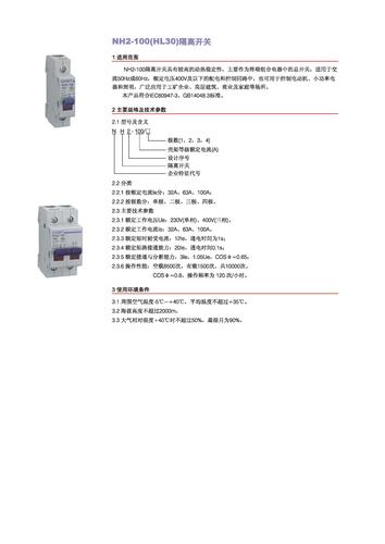 正泰NH2-100(HL30)隔离开关