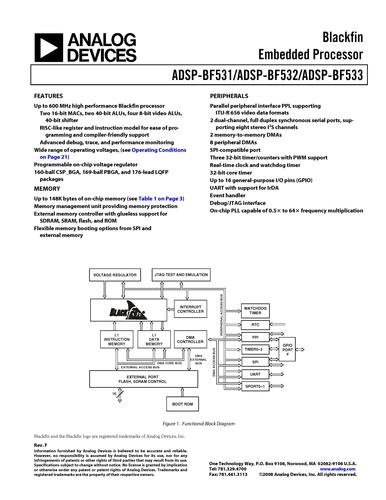 ADI ADSP-BF532：400 MHz高性能Blackfin处理器英文产品数据手册