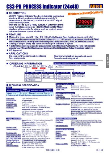 铨盛CS3 系列 小型(24x48mm) 显示控制器说明书（英文）