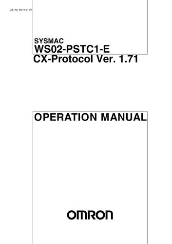 CX-Protocol V1.8 Operation Manual W344-E1-08-串行通信应用手册