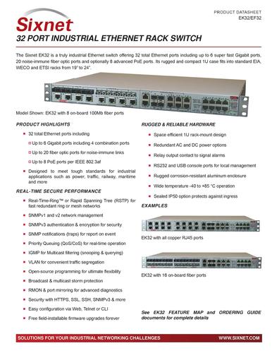SIXNET EK32系列工业以太网机性能详述