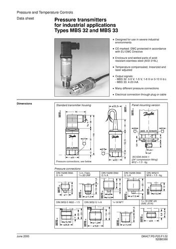 丹佛斯 MBS32压力变送器