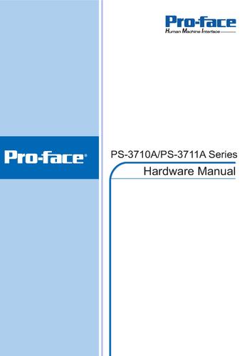 Pro-face 工控机PS3710A/3711A硬件手册(英文)