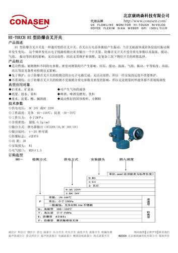 HI-TOUCH HI 型防爆音叉开关