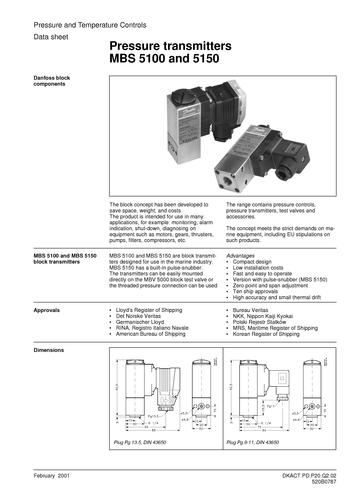 丹佛斯 MBS5100/5150具有船级认证的压力变送器