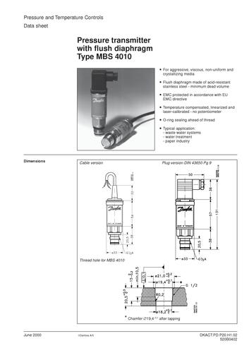 丹佛斯 MBS4010压力变送器