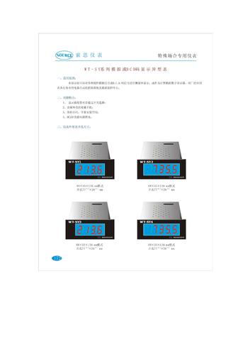 天津索思 WT-SY系列模拟或BCD码显示异型表说明书