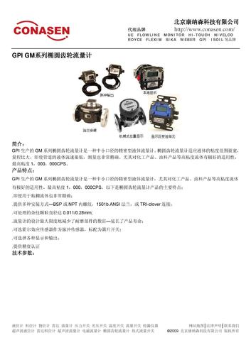 GPI GM系列椭圆齿轮流量计介绍