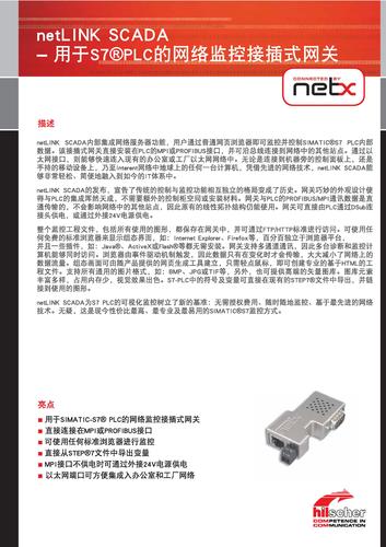赫优讯netLINK SCADA—— 用于S7?PLC的网络监控接插式网关