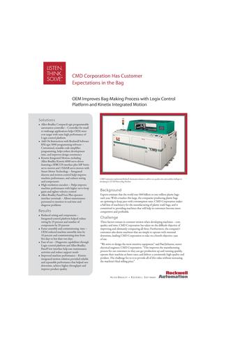 OEM Improves Bag-Making Process with Logix Control Platform and Kinetix Integrated Motion
