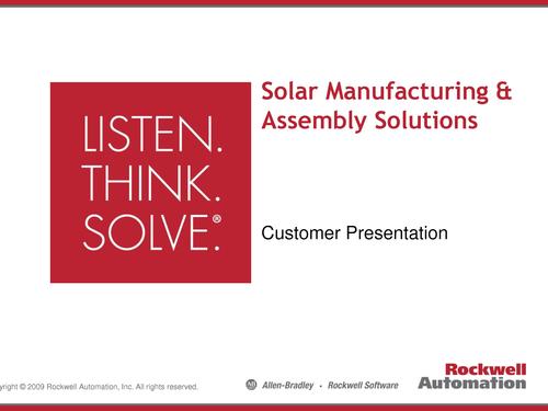 Solar Manufacturing & Assembly Solutions