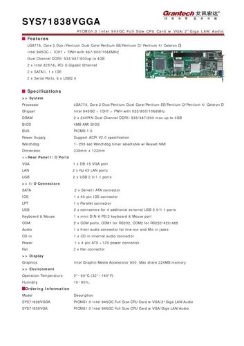 艾讯宏达 SYS71838 945GC工控长卡