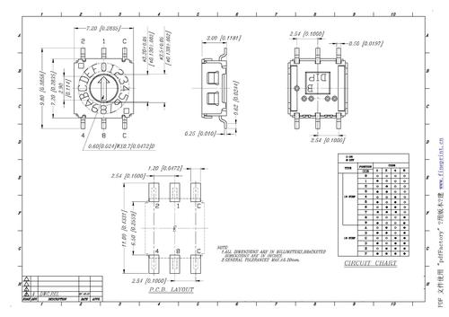 上海硕立TACLEX 7x7反码旋转开关图纸