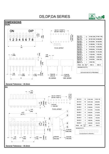 上海硕立TACLEX 插件式拨码开关图纸