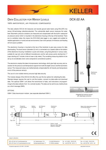 Keller DCX-22 AA系列液位记录仪英文样本