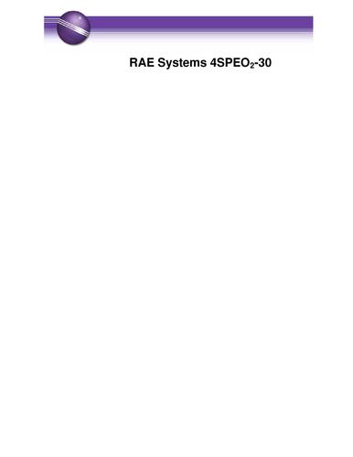 昆山诺金-RAE Systems 4SPEO2-30传感器产品介绍