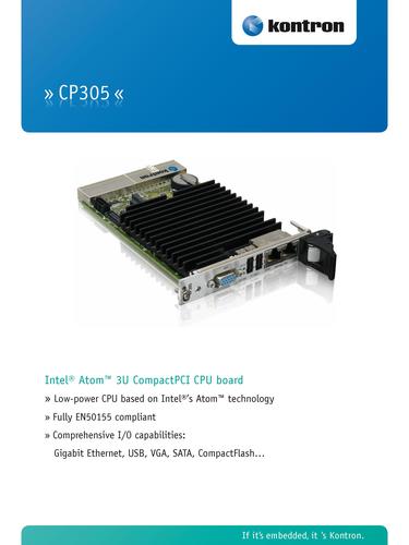 控创3U CompactPCI 处理器板CP305参数下载