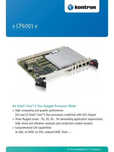 控创3U CompactPCI 处理器板CP6001技术参数下载