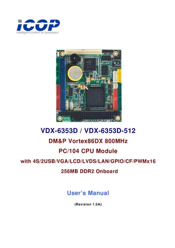 ICOP VDX-6353D/VDX-6353D-512用户手册（英文）