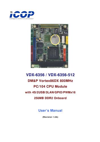 ICOP VDX-6356/VDX-6356-512用户手册（英文）