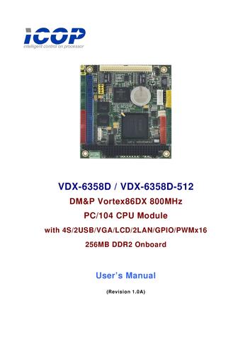 ICOP VDX-6358D/VDX-6358D-512用户手册（英文）