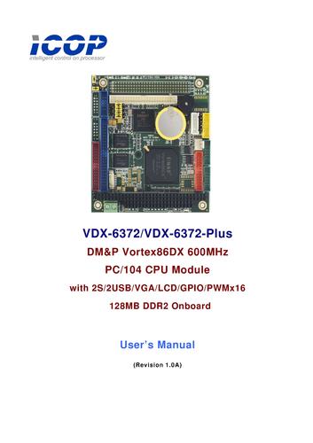 ICOP VDX-6372/VDX-6372-Plus用户手册（英文）