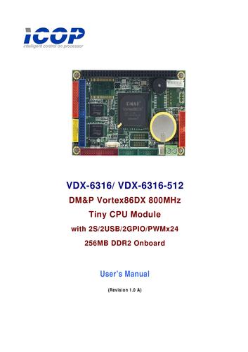 ICOP VDX-6316/VDX-6316-512用户使用手册（英文）