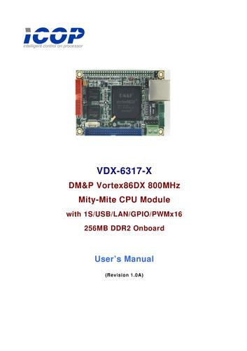 ICOP VDX-6317-X用户使用手册（英文）