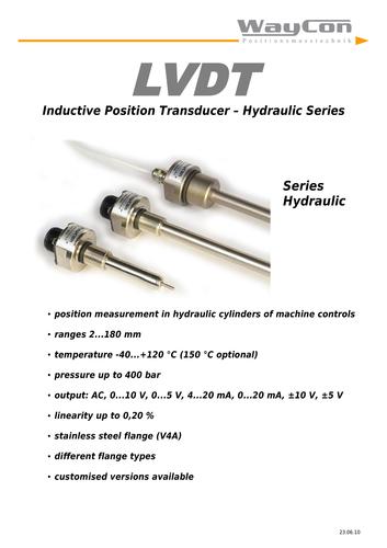 WAYCON 差动变压位移传感器Hydraulic系列资料（英文），