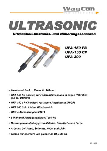 WAYCON 超声波位移传感器UFA200/150FB/150CP系列产品介绍（英文）