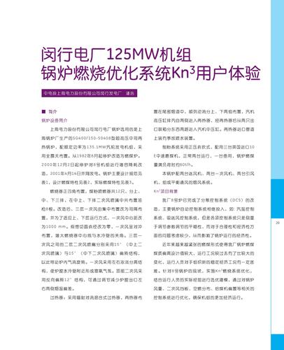 闵行电厂125MW机组锅炉燃烧优化系统Kn3用户体验